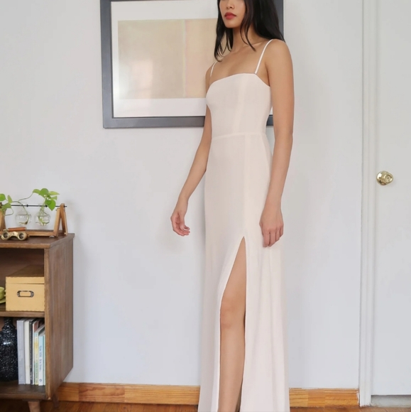 Reformation Ingrid Dress Invory Size 8 - Picture 2 of 5